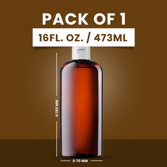 PET Refillable Bottle with White Cap 16 Fl OZ