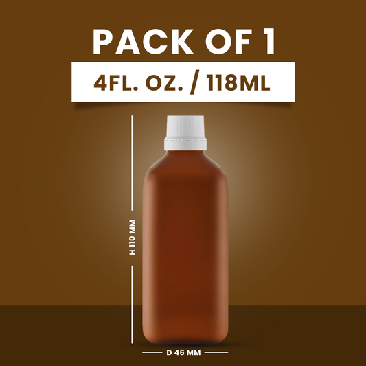 PET Refillable Bottle with White Cap 4 Fl OZ