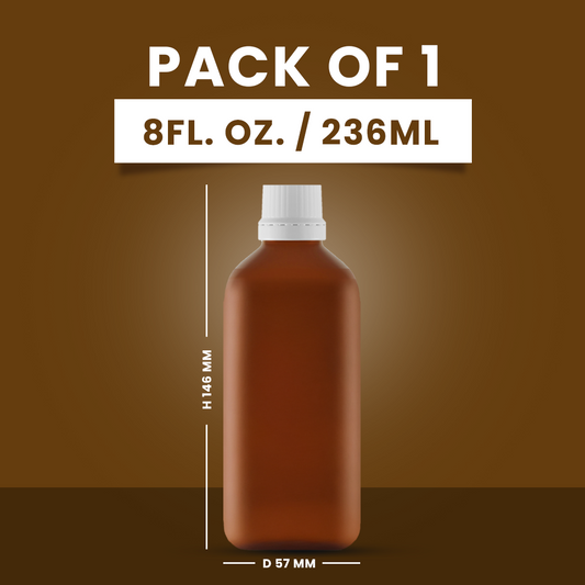 PET Refillable Bottle with White Cap 8 Fl OZ