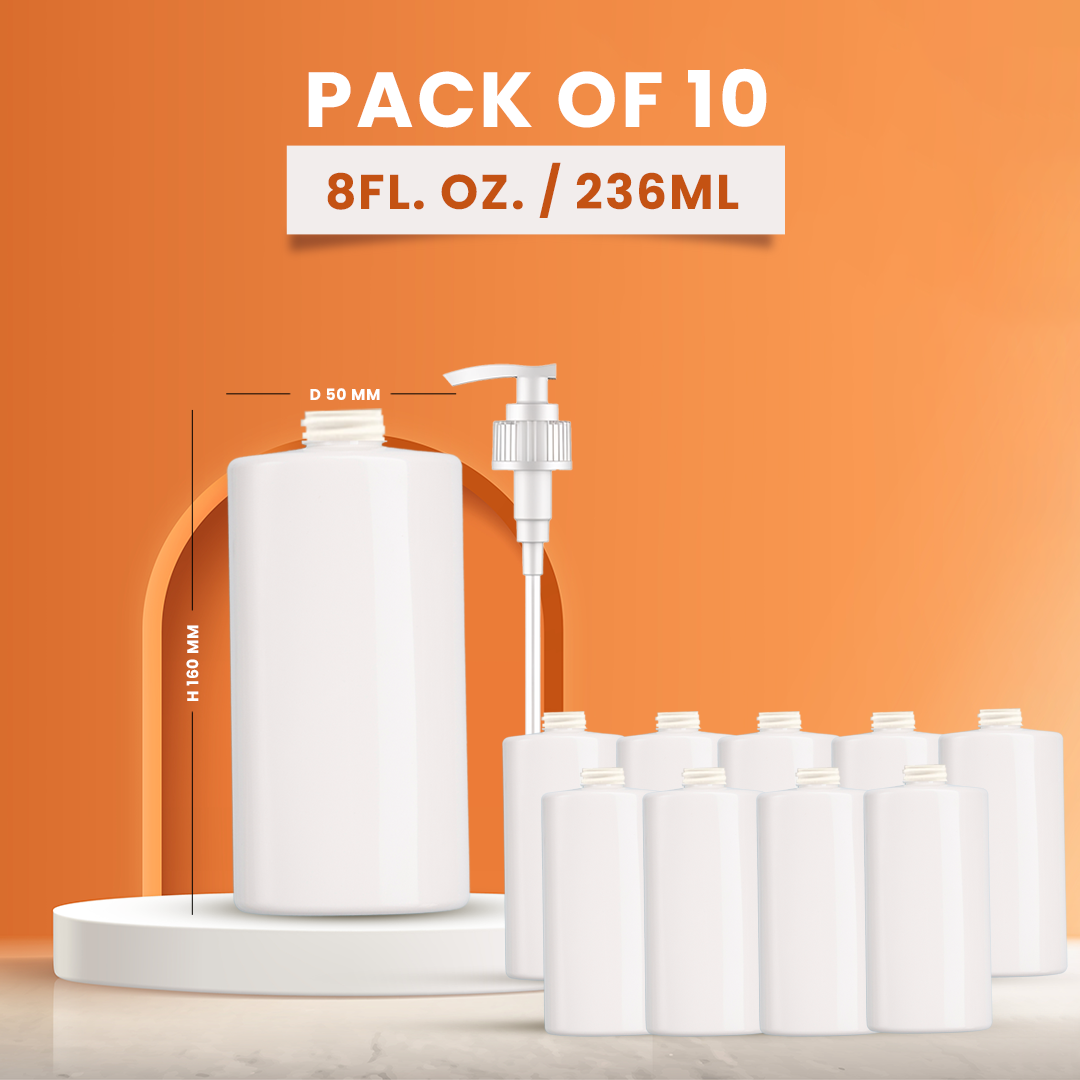 8 Fl OZ PET Bottle with Pump Refillable Dispenser