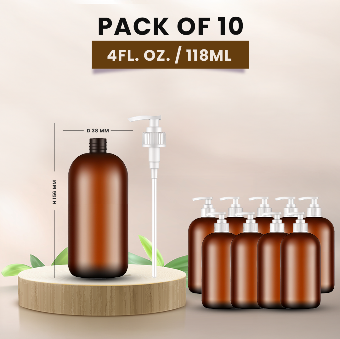 PET Refillable Bottle with White Spray Pump 4 Fl OZ