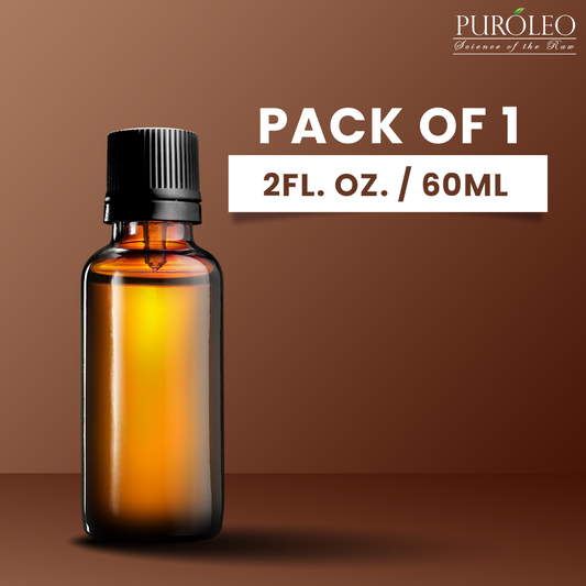 Amber Glass Bottle Refillable with Black Cap 2 Fl OZ