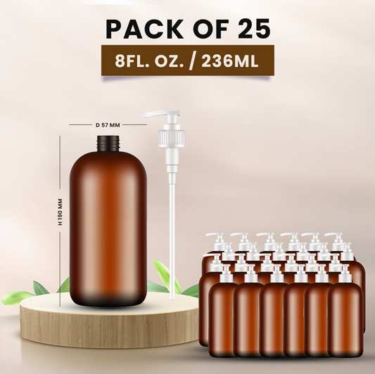 PET Refillable Bottle with White Spray Pump 8 Fl OZ