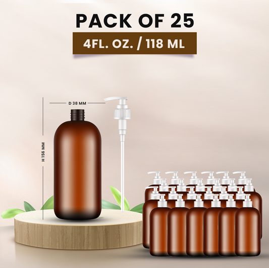 PET Refillable Bottle with White Spray Pump 4 Fl OZ