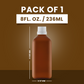 PET Refillable Bottle with White Cap 8 Fl OZ