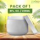Round Base Jar White Makeup Containers 8 Fl OZ