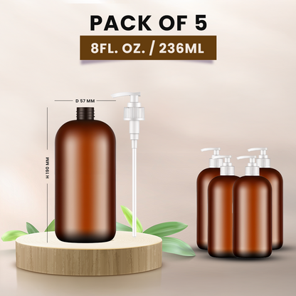 PET Refillable Bottle with White Spray Pump 8 Fl OZ
